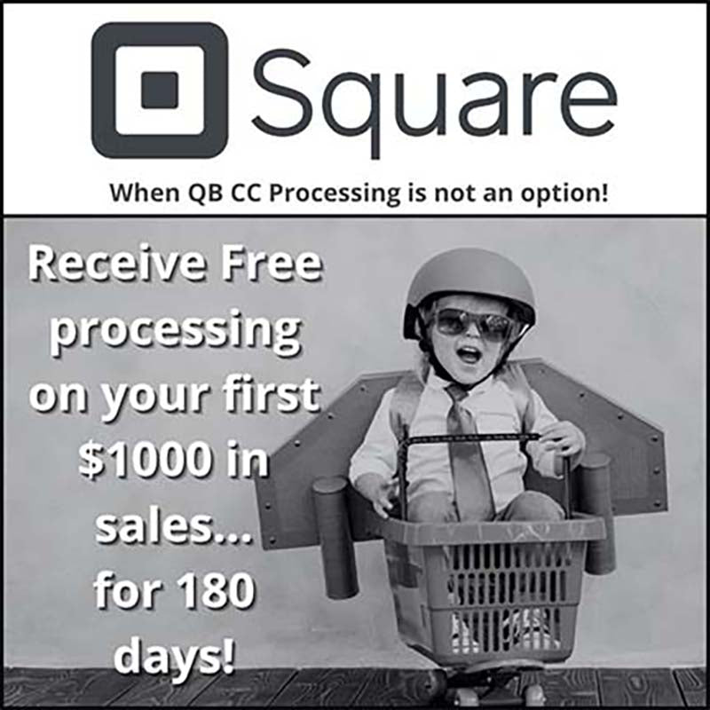 Square affiliate graphic promoting point-of-sale system for accepting payments and managing sales for small businesses